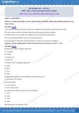 Đề thi học kì 1 Tiếng Anh 12 iLearn Smart World - Đề số 2